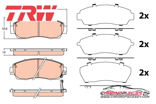 Achat de TRW GDB3581 Kit de plaquettes de frein, frein à disque pas chères