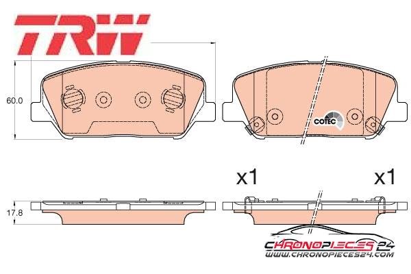 Achat de TRW GDB3582 Kit de plaquettes de frein, frein à disque pas chères