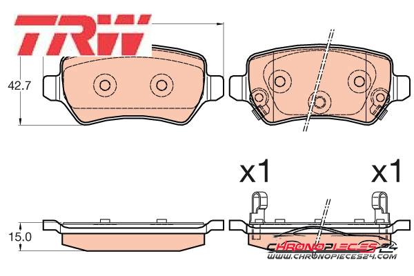 Achat de TRW GDB3585 Kit de plaquettes de frein, frein à disque pas chères