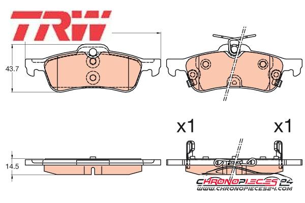 Achat de TRW GDB3588 Kit de plaquettes de frein, frein à disque pas chères