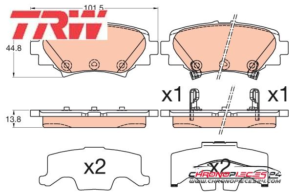 Achat de TRW GDB3593 Kit de plaquettes de frein, frein à disque pas chères