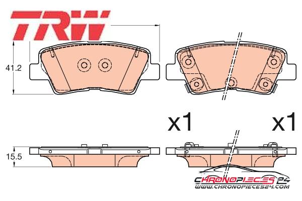 Achat de TRW GDB3594 Kit de plaquettes de frein, frein à disque pas chères