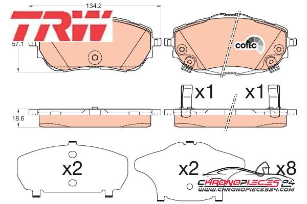 Achat de TRW GDB3598 Kit de plaquettes de frein, frein à disque pas chères