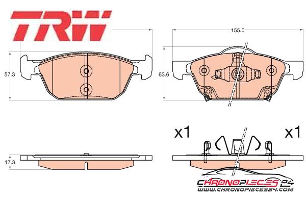 Achat de TRW GDB3600 Kit de plaquettes de frein, frein à disque pas chères