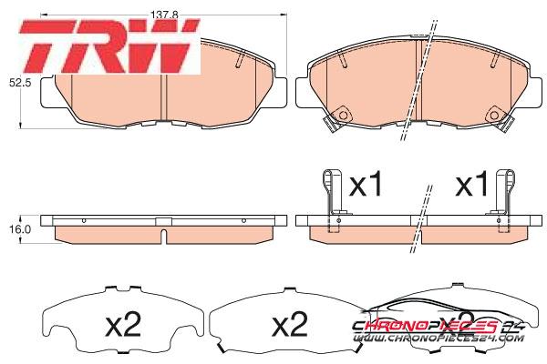 Achat de TRW GDB3609 Kit de plaquettes de frein, frein à disque pas chères