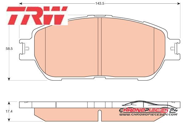 Achat de TRW GDB3612 Kit de plaquettes de frein, frein à disque pas chères