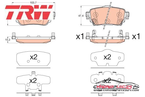 Achat de TRW GDB3617 Kit de plaquettes de frein, frein à disque pas chères