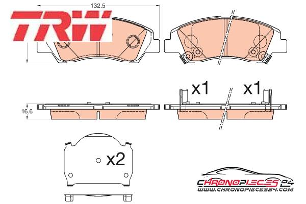 Achat de TRW GDB3618 Kit de plaquettes de frein, frein à disque pas chères