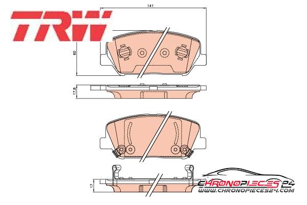 Achat de TRW GDB3621 Kit de plaquettes de frein, frein à disque pas chères