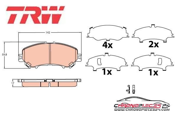 Achat de TRW GDB3622 Kit de plaquettes de frein, frein à disque pas chères