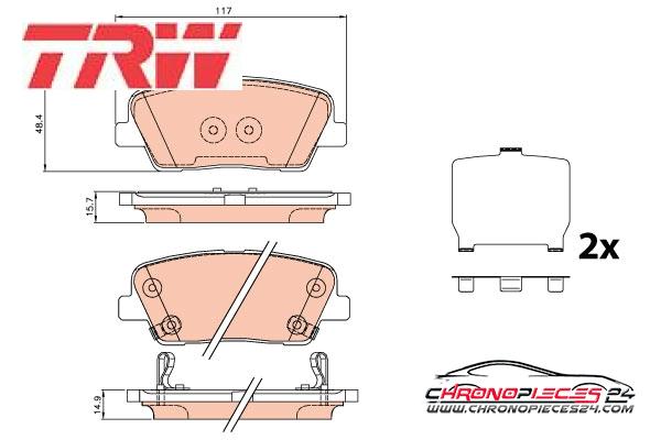 Achat de TRW GDB3624 Kit de plaquettes de frein, frein à disque pas chères