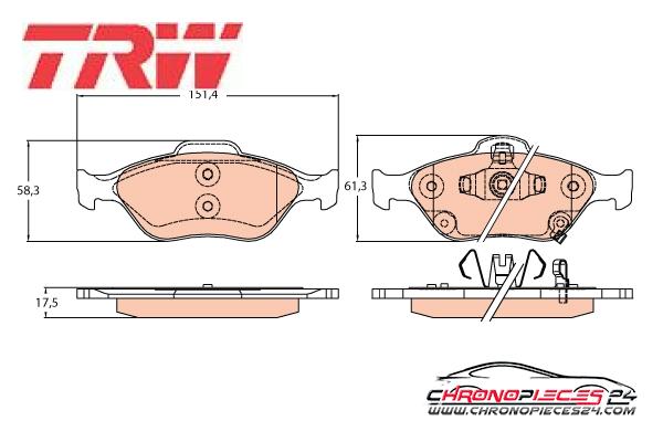 Achat de TRW GDB3625 Kit de plaquettes de frein, frein à disque pas chères