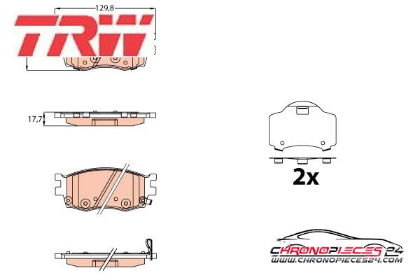 Achat de TRW GDB3626 Kit de plaquettes de frein, frein à disque pas chères