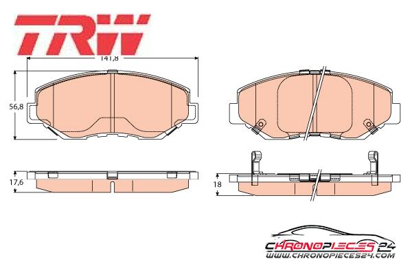 Achat de TRW GDB3627 Kit de plaquettes de frein, frein à disque pas chères