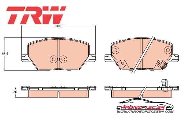 Achat de TRW GDB3629 Kit de plaquettes de frein, frein à disque pas chères