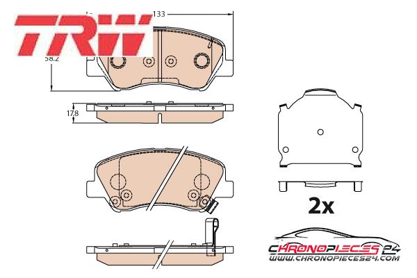 Achat de TRW GDB3630 Kit de plaquettes de frein, frein à disque pas chères