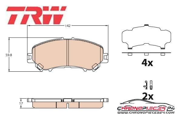 Achat de TRW GDB3631 Kit de plaquettes de frein, frein à disque pas chères