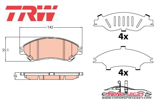 Achat de TRW GDB3633 Kit de plaquettes de frein, frein à disque pas chères