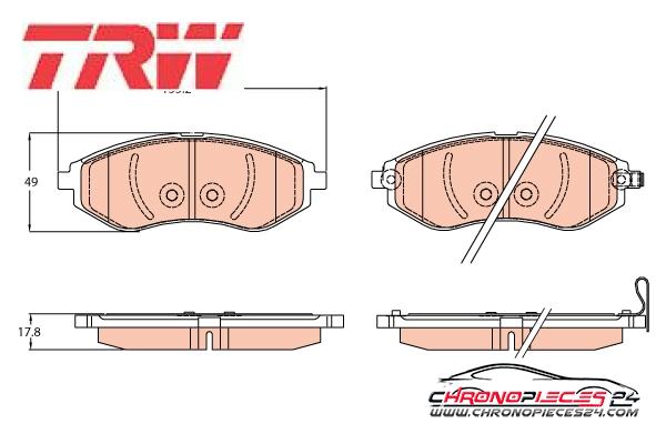 Achat de TRW GDB3634 Kit de plaquettes de frein, frein à disque pas chères