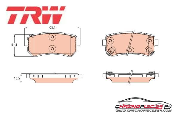 Achat de TRW GDB3641 Kit de plaquettes de frein, frein à disque pas chères