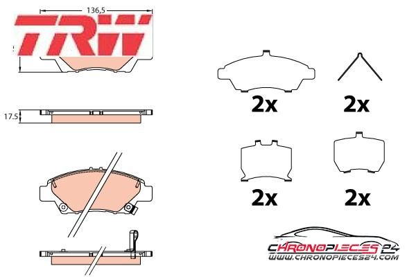 Achat de TRW GDB3643 Kit de plaquettes de frein, frein à disque pas chères