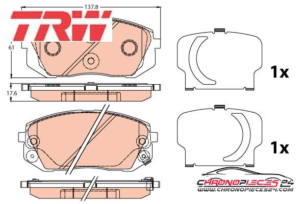 Achat de TRW GDB3647 Kit de plaquettes de frein, frein à disque pas chères