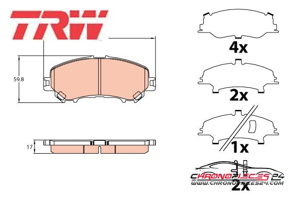 Achat de TRW GDB3648 Kit de plaquettes de frein, frein à disque pas chères