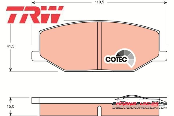 Achat de TRW GDB383 Kit de plaquettes de frein, frein à disque pas chères