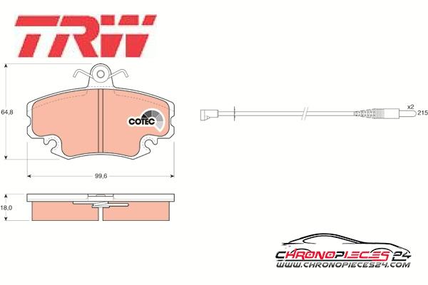 Achat de TRW GDB400 Kit de plaquettes de frein, frein à disque pas chères