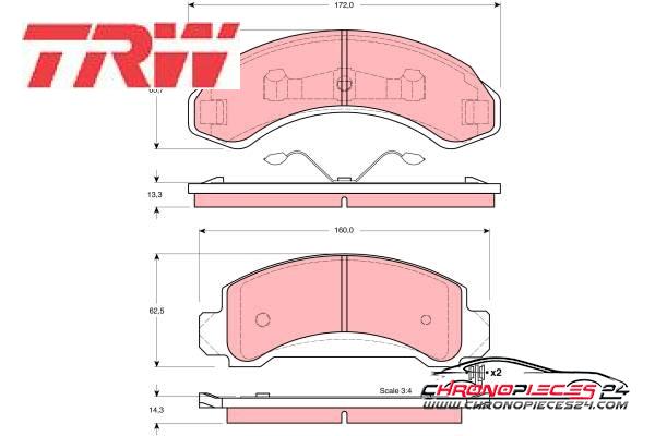 Achat de TRW GDB4004 Kit de plaquettes de frein, frein à disque pas chères