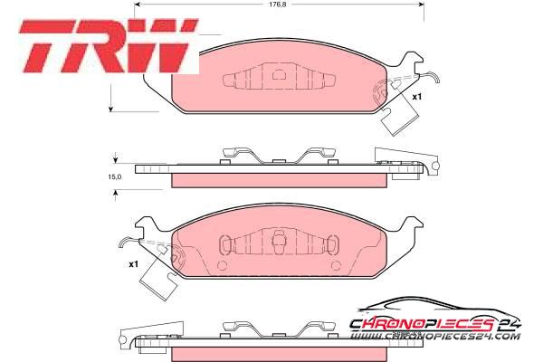 Achat de TRW GDB4016 Kit de plaquettes de frein, frein à disque pas chères