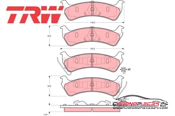 Achat de TRW GDB4041 Kit de plaquettes de frein, frein à disque pas chères