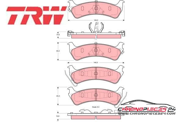 Achat de TRW GDB4094 Kit de plaquettes de frein, frein à disque pas chères