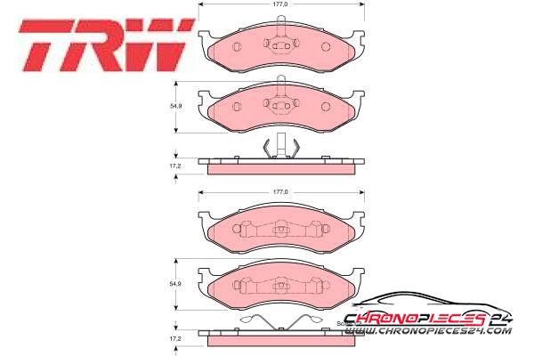 Achat de TRW GDB4104 Kit de plaquettes de frein, frein à disque pas chères