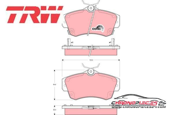 Achat de TRW GDB4118 Kit de plaquettes de frein, frein à disque pas chères