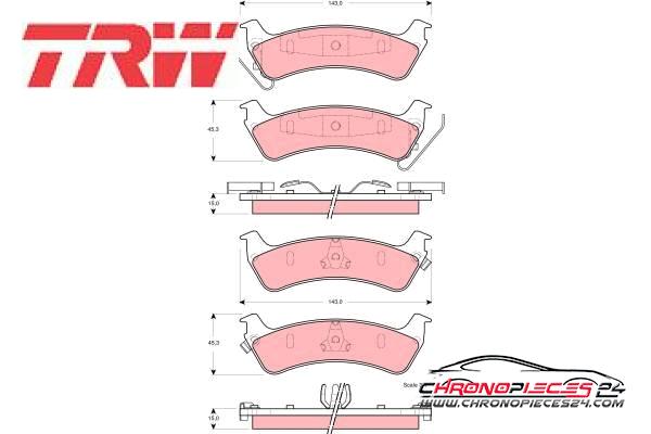 Achat de TRW GDB4124 Kit de plaquettes de frein, frein à disque pas chères