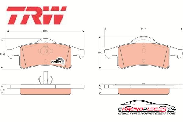 Achat de TRW GDB4127 Kit de plaquettes de frein, frein à disque pas chères