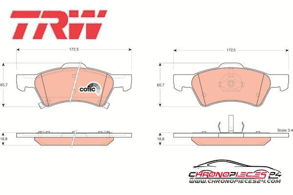 Achat de TRW GDB4129 Kit de plaquettes de frein, frein à disque pas chères