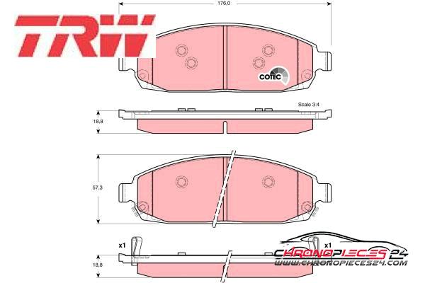 Achat de TRW GDB4136 Kit de plaquettes de frein, frein à disque pas chères