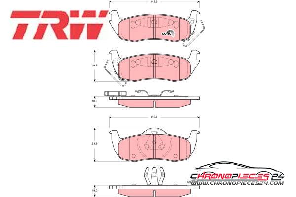 Achat de TRW GDB4137 Kit de plaquettes de frein, frein à disque pas chères