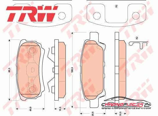 Achat de TRW GDB4143 Kit de plaquettes de frein, frein à disque pas chères