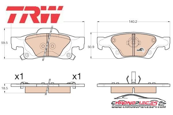 Achat de TRW GDB4448 Kit de plaquettes de frein, frein à disque pas chères