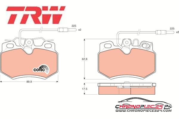 Achat de TRW GDB446 Kit de plaquettes de frein, frein à disque pas chères