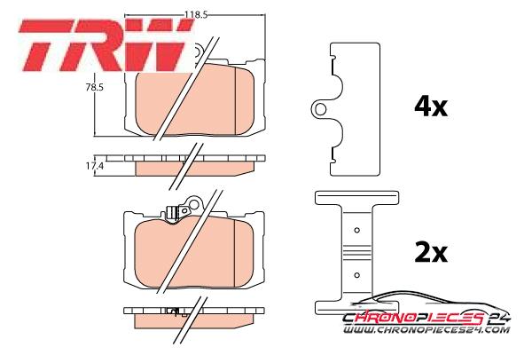 Achat de TRW GDB4460 Kit de plaquettes de frein, frein à disque pas chères