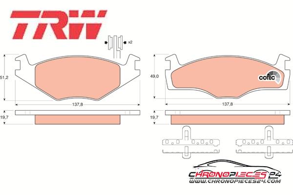 Achat de TRW GDB454 Kit de plaquettes de frein, frein à disque pas chères