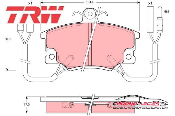 Achat de TRW GDB457 Kit de plaquettes de frein, frein à disque pas chères