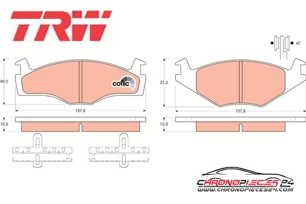 Achat de TRW GDB459 Kit de plaquettes de frein, frein à disque pas chères