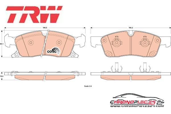 Achat de TRW GDB4603 Kit de plaquettes de frein, frein à disque pas chères