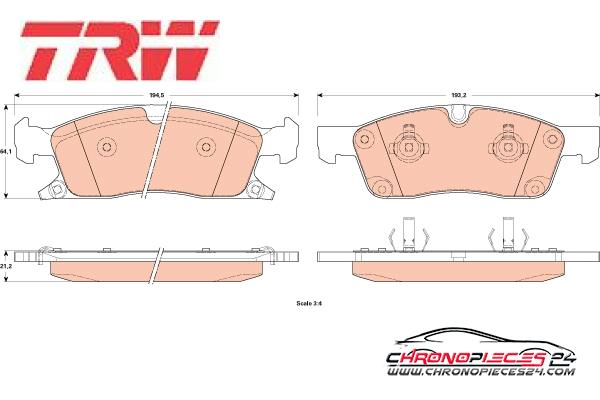 Achat de TRW GDB4604 Kit de plaquettes de frein, frein à disque pas chères