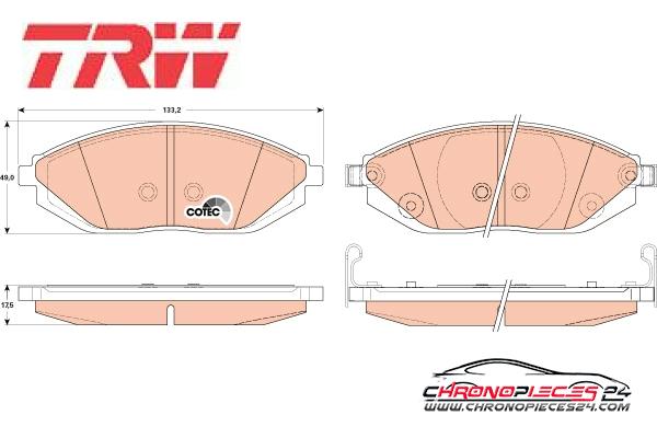 Achat de TRW GDB4606 Kit de plaquettes de frein, frein à disque pas chères